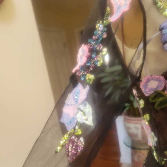 Marchesa Notte Floral Embroidered Lace Gown - Picture 2 of 4